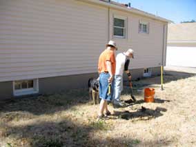 Working on second post footing