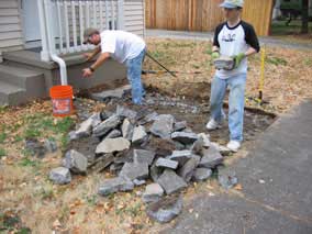 Removing sections of front sidewalk