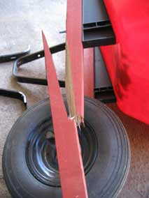 Broken wheelbarrow arm