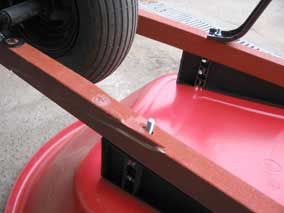 Broken wheelbarrow arm after failed gluing attempt