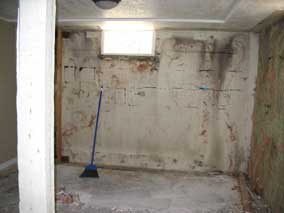 Back room of basement with most debris removed