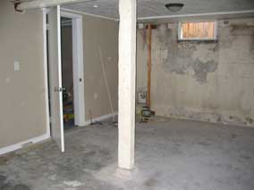 Back room of basement all cleared out