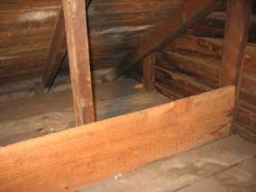 Back corner of garage attic