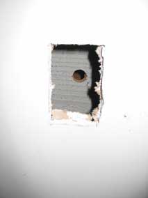 Hole for new ceiling receptacle
