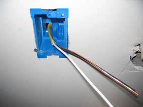 Outer insulation stripped off of 12-2 wire