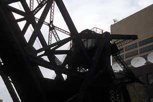 Old railroad bridge over Chicago River