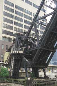 Old railroad bridge over Chicago River