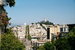 Looking east on Lombard Street towards Telegraph Hill