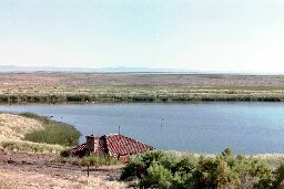 Pond with lake in distance at Malheur NWR