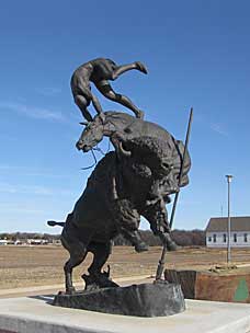 Reproduction of <em>Buffalo Horse</em> by Frederick Remington at Oklahoma Territorial Plaza