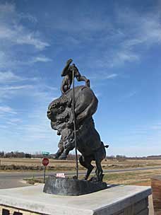 Reproduction of <em>Buffalo Horse</em> by Frederick Remington at Oklahoma Territorial Plaza