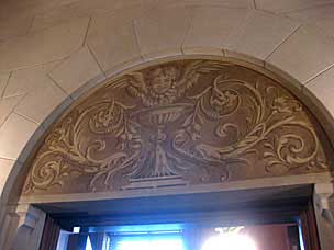 Painted frieze detail in the lobby at Marland Estate, Ponca City, Oklahoma