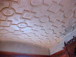 Barrel vault plaster ceiling in the dining room, Marland Estate, Ponca City, Oklahoma