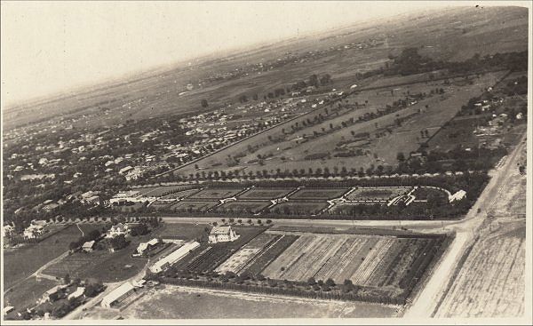 Vintage aerial view of Marland Grand Home