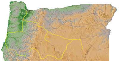 Oregon Map - Bend Burns and Beyond Trip