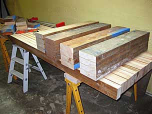 Leg pieces cut roughly to size