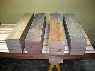 Leg pieces cut roughly to size