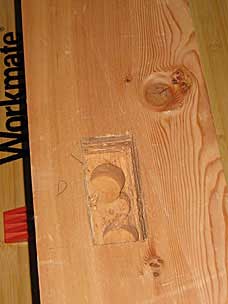 Leg mortise in progress
