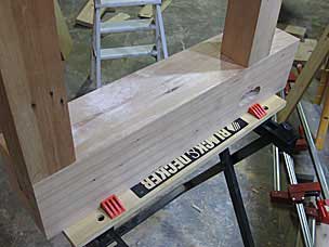 Short stretchers dry fit in leg mortises