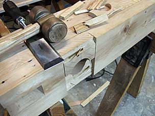 Chopping out waste in wide dado