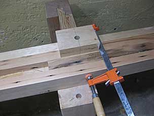 Drilling holes for alignment dowel