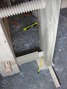 Marking mortise location on main vise chop