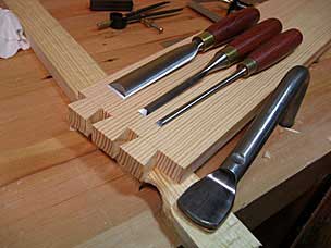 Dovetails on tool chest skirt board