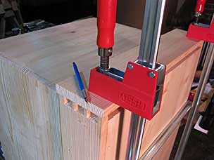 Marking dovetails on last skirt board