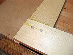Dowels in mortise and tenon