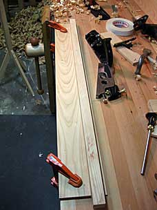 Making rabbet for half-lap joint in tool chest tray floor board
