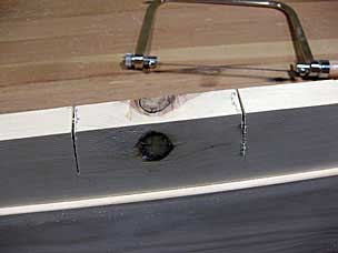 Sawing out knot for dutchman patch
