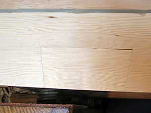 Dutchman patch to replace knot in tool chest lid
