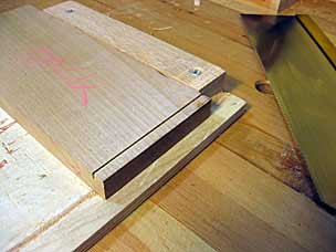 Sawing tenon on back apron