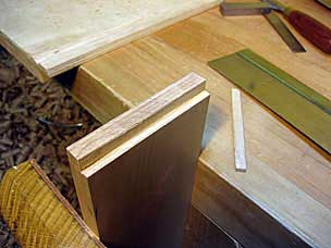 Sawing tenon on back apron