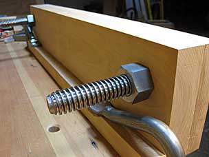 Marking around the nuts on the back of the moxon vise
