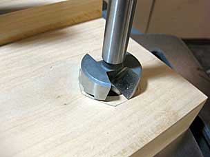 Setting up to drill out most of the waste to sink acme nuts into the back of the moxon vise