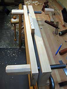 Shop-made moxon vise with acme screws