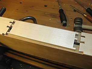Drawer sides and back ready to glue dovetails