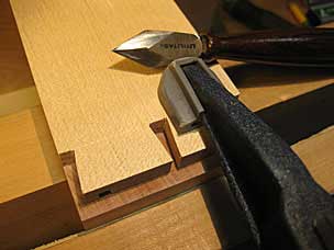 Transferring dovetails from drawer side to front