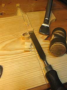 Chiseling waste in dado