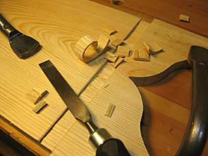 Chiseling waste in dado