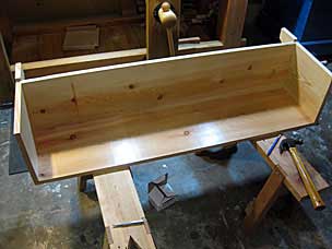 Six board chest during assembly