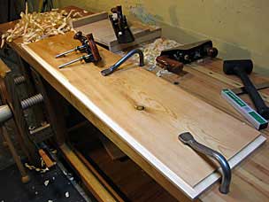 Rabbets on front board of six board chest