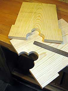 Boarded chest end boards with trefoils