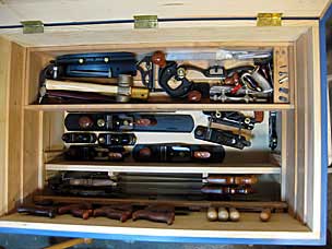 Top view of tool chest with middle till removed