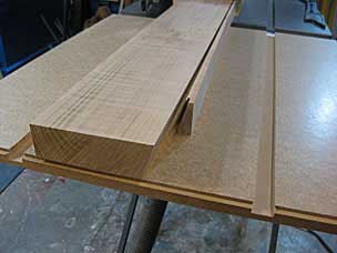 Ripping bevel on batten for worktable