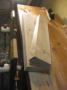 Battens for worktable ready for mortises