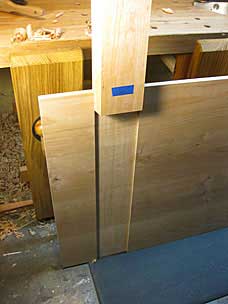 Beginning to fit batten in sliding dovetail slot